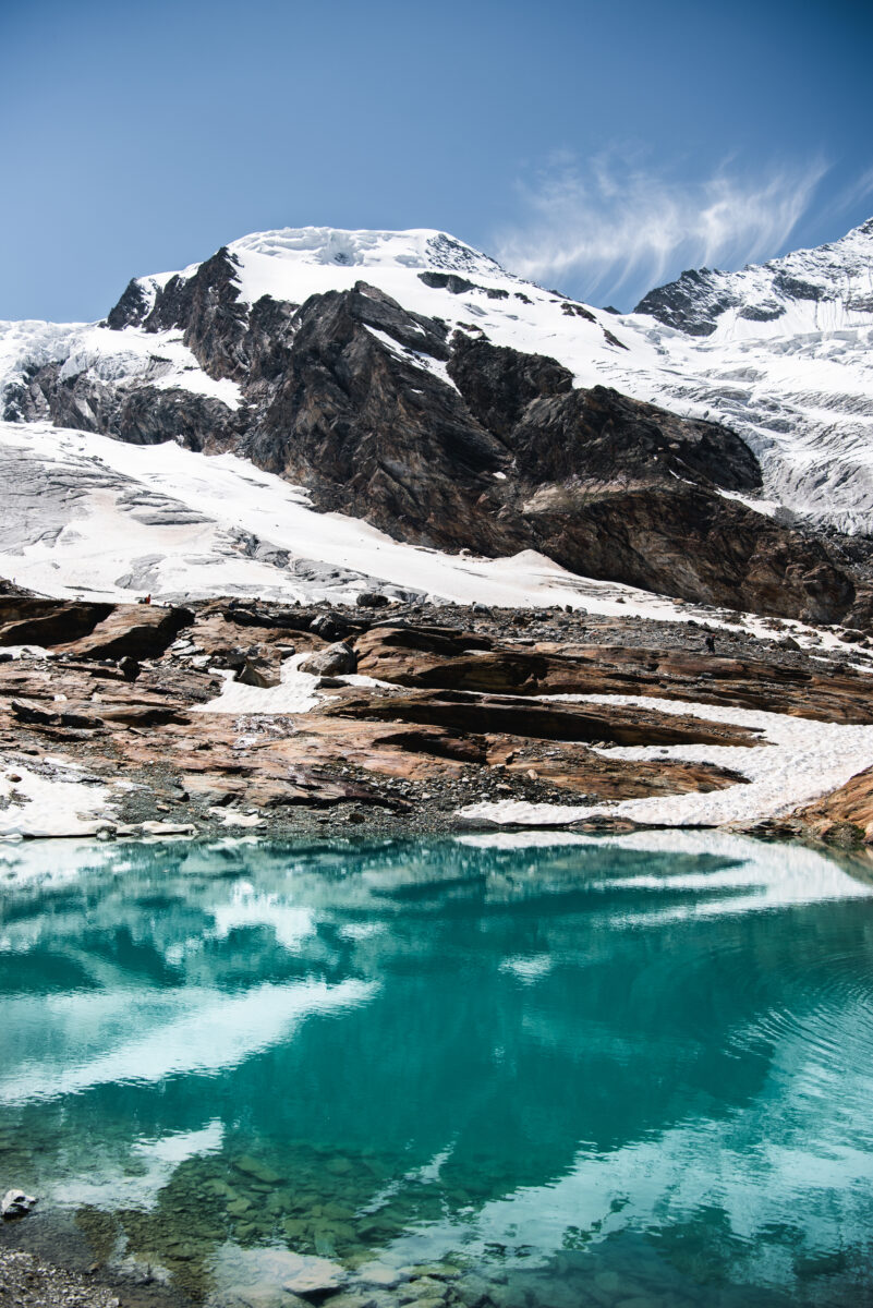 Saastal Landschaft Gletschersee Laengfluh Sommer 2021 2